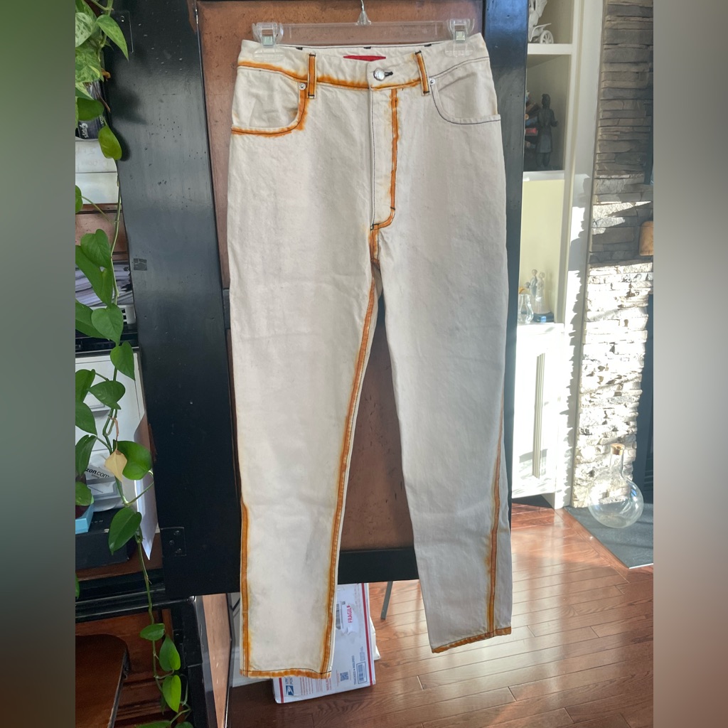 New Eckhaus Latta Seam Painting Narrow Leg Jeans 27